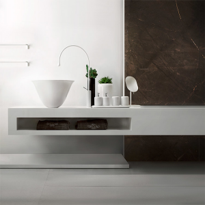 White counter washbasin Ø500 mm Goccia Gessi