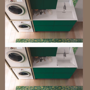 mobile contenitore lavanderia per lavatrice e asciugatrice accostate