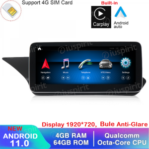 ANDROID navigatore per Mercedes Classe E W212 E200 E230 E260 E300 S212 2009-2012 NTG 4.0 10.25 pollici 4GB RAM 64GB ROM Octa-Core CarPlay Android Auto Bluetooth GPS WI-FI
