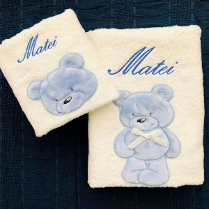 Set Asciugamani con Baby Orsetto, Personalizzabili con Nome o Iniziali | Anna Collezioni