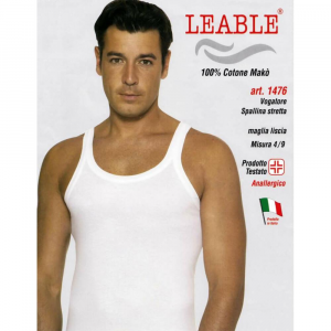 LEABLE CANOTTIERA UOMO SPALLA STRETTA COTONE 1476