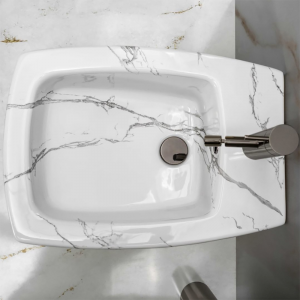 WC et bidet à effet marbre Square Aet Italia