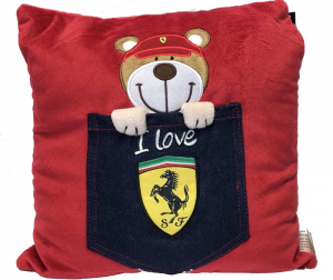 Scuderia Ferrari Denim Teddy Pocket Cushion