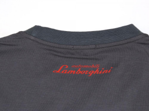 Lamborghini Men Taped Shield Short Sleeve T-shirt Grey 