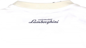 Lamborghini Men Taped Shield Short Sleeve T-shirt White
