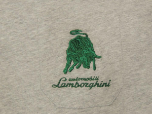 Lamborghini Men Reduced Bull Short Sleeve T-shirt Grey/Green