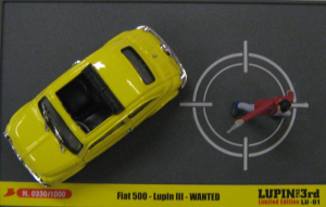Fiat 500F Lupen III Wanted + Figurine 1/43 Brumm 100% Made In Italy