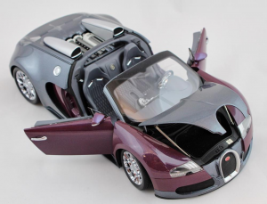 Bugatti Veyron Grand Sport 2009 Grey Metallic Purple Metallic 1/18 Minichamps