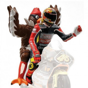 Valentino Rossi Figurine + Chicken Gp 250 Barcelona 1998 1/12