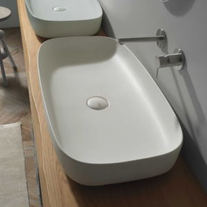 Ceramic white matt washbasin Vess AeT Italia