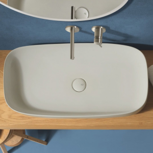 Matt beige ceramic washbasin Vess80 AeT Italia