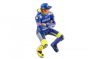 Figurine Sitting Valentino Rossi Moto Gp 2005 with Sunglasses - 1/12 Minichamps