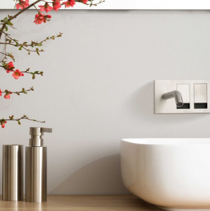Glossy white ceramic washbasin Vess AeT Italia
