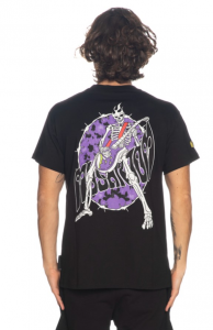 T-Shirt Mushroom Black Skull Purple