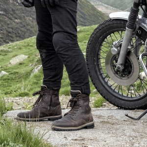 Bottes moto vintage Stylmartin Ace, chaussures biker, cafe racer