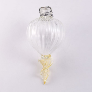 Finale ricambio lampadario vetro di Murano con foglia pendente oro