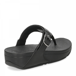 Fitflop Lulu adjustable leather toe post sandals all black-5