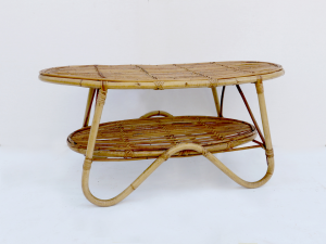 Tavolino vintage in bambù, Tito Agnoli per Bonacina