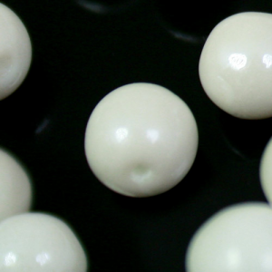 Perla tonda in pasta di vetro bianca perlata, 9 mm