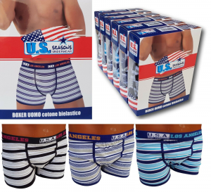 U.S. SEASONS. 6 Boxer uomo cotone bielastico. Underwear - BM103.
