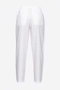 Pantalone Pozzuoli in popeline con pences bianco Pinko