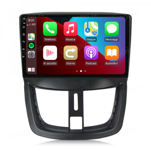 ANDROID autoradio navigatore per Peugeot 207 Peugeot 206 2007-2014 CarPlay Android Auto GPS USB WI-FI Bluetooth 4G LTE