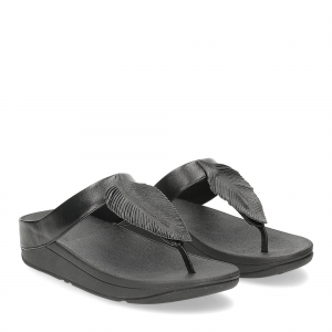 Fitflop Fino leather toe post sandals all black