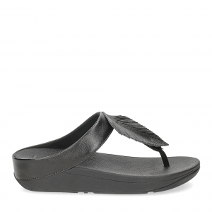 Fitflop Fino leather toe post sandals all black-2