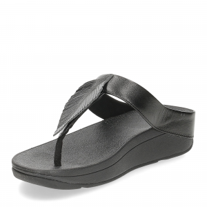 Fitflop Fino leather toe post sandals all black-4