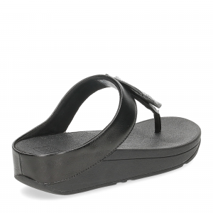 Fitflop Fino leather toe post sandals all black-5