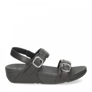 Fitflop Lulu adjustable leather back strap sandals all black-2