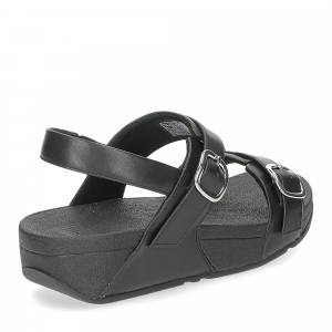 Fitflop Lulu adjustable leather back strap sandals all black-5