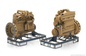 Industrial diesel engine on transport pallet (2x)