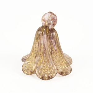 Fiore campanella h40 mm pendente vetro Murano ametista oro