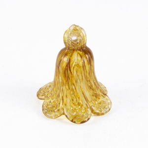 Fiore campanella h50 mm pendente vetro Murano ambra e oro trasparente