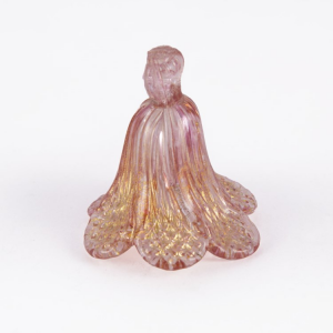 Fiore campanella h50 mm pendente vetro Murano rubino oro