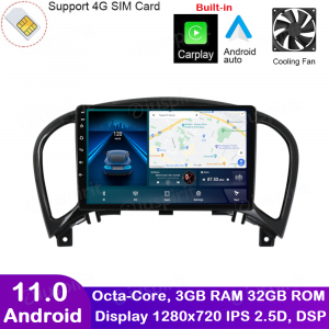 ANDROID autoradio navigatore per Nissan Juke 2007-2018 CarPlay Android Auto GPS USB WI-FI Bluetooth 4G LTE