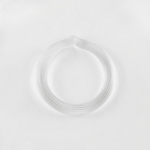 Anello pendente Ø45 mm vetro di Murano colore trasparente riga dritta