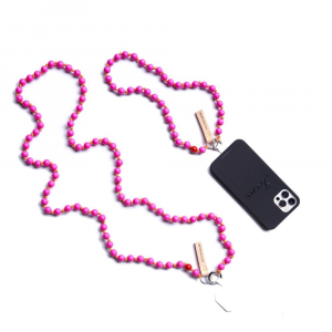 PERLiNO bracciale (50 cm) o collana (120 cm) porta smartphone rosa