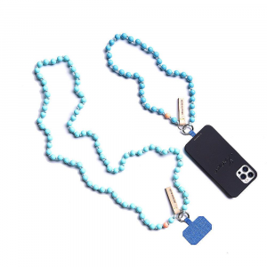 PERLiNO bracciale (50 cm) o collana (120 cm) porta smartphone azzurro