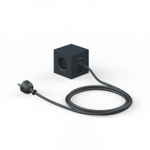 Avolt Square 1 multipresa di design - Cubo magnetico con 3 prese e 2 porte USB - nera