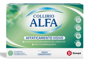 COLLIRIO ALFA AFFATICAMENTO VISIVO - 10 FLACONCINI CONTENITORI MONODOSE 