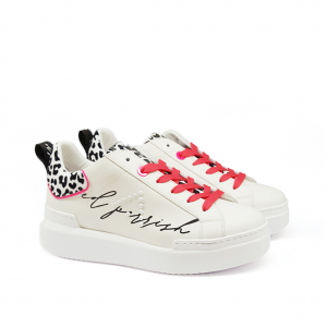 Sneakers bianche/fuxia/animalier Ed Parrish