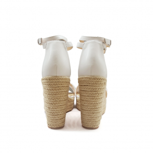 Sandali bianchi con zeppa in corda Guess