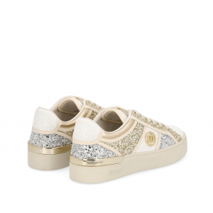 Sneakers bianche/oro/argento glitter all over Liu Jo