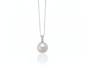 Collana Donna Miluna Collier Di Perle Gioiello oro bianco 750 e diamanti e perle