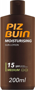 Piz Buin - Lozione Solare Idratante, Protezione 15, Filtro Solare UVA/UVB, 200ml