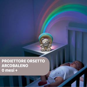 Chicco - Rainbow Bear Proiettore Musicale, Luce Notturna Bambini e Neonati