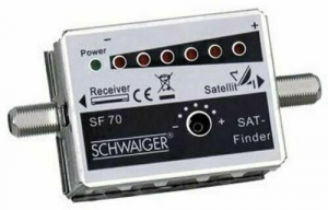 SatFinder Obi/SCHW con indicatori led + connettore F + suono segnale ana/digit