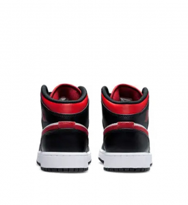 Air Jordan 1 Mid Black Fire Red 
